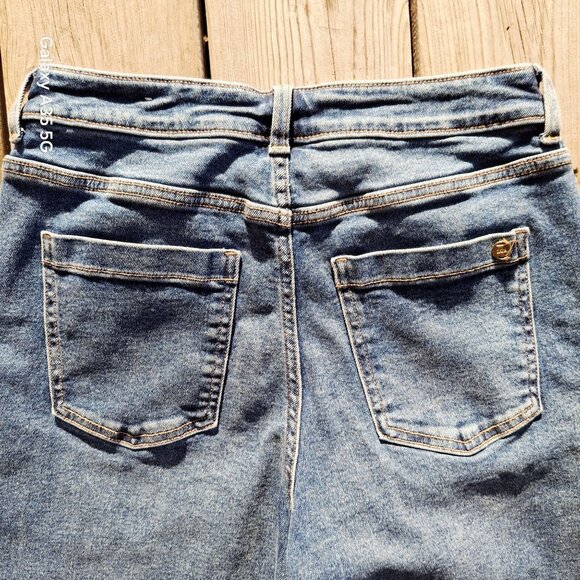 Zara Womens Wide-Leg Cropped Jeans Size 6 Medium Wash Denim Made In Bangladesh - Picture 7 of 11